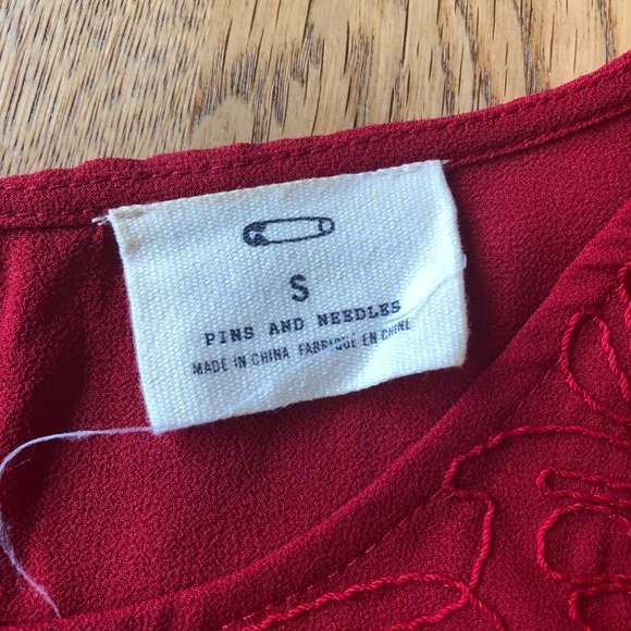 Urban Outfitters Pins and Needles Red Eyelet Tank Top Small - Picture 5 of 11